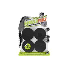 Slipstick GorillaPads CB144 Non Slip Furniture Pads/Grippers (Set of 8) Furniture Feet Floor Protectors, 2 Inch Round, Black