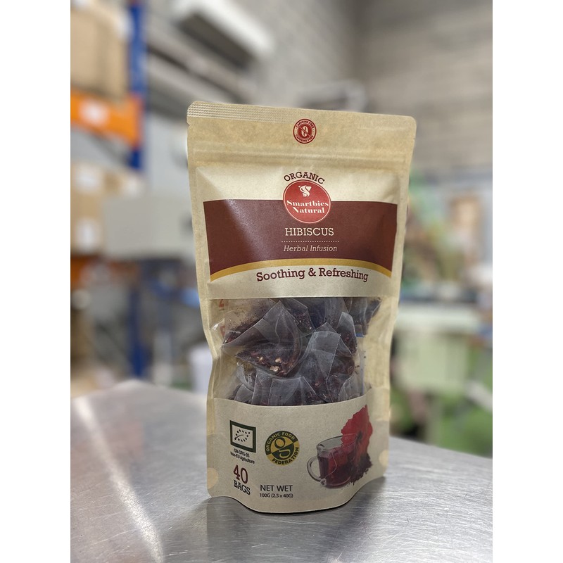 Organically Grown Hibiscus Flowers Herbal Infusion Tea, 100% Hibiscus Herbal