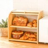 WRONWA Natural Bamboo Bread Box for Kitchen Countertop, Double Layer