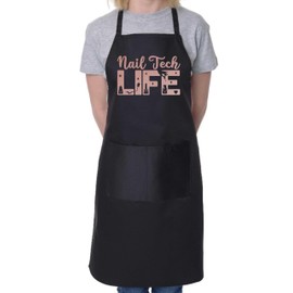 Print4U Apron Nail Tech Life Nail Salon Nail Technician Beauty Salon Gift Black