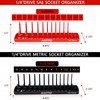 8 Piece Metric & SAE Socket Organizer Tray Set, 1/4-Inch,