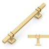 Amerdeco 10 Pack Brushed Gold Cabinet Pulls 5 Inch(128mm) Hole