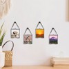 SUMTree 4 Pieces Mini Square Picture Frame Metal Glass Hanging