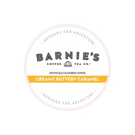 Barnie's Single Serve Creamy Buttery Caramel Coffee Pods, Creamy and Smooth Caramel Flavor, Gluten and Fat Free, Medium Roast Coffee Compatible with Keurig Brewers, 48 Count