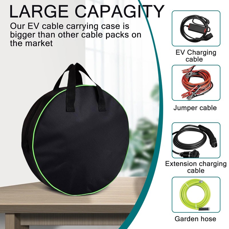 Lunyloer Waterproof Heavy Duty Cable Storage Bag, 2Pcs EV Portable