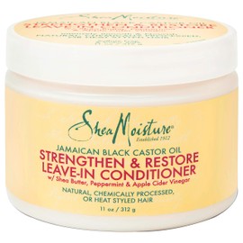 Sheamoisture Jamaican Black Castor Oil Leave In Conditioner for Over-Processed, damaged hair 100% Pure Jamaican Black Castor Oil to Soften and Detangle Hair 11 oz