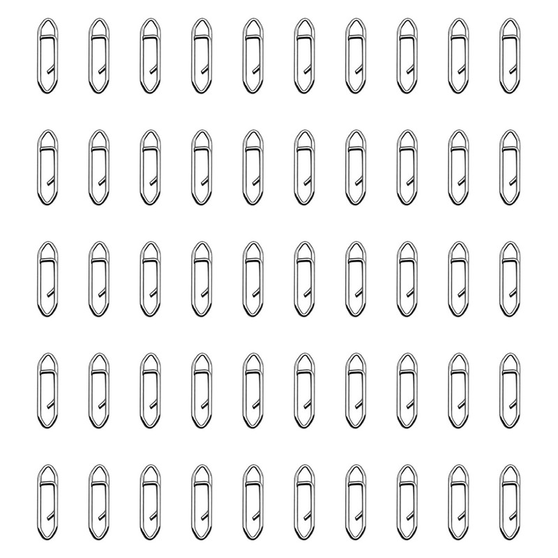 Sarini 50Pcs Fishing Clips Stainless Steel Quick Change Connector Paper