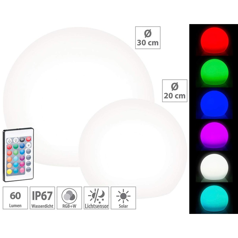 Lunartec Solar Light Ball: Set of 2 Solar LED Light