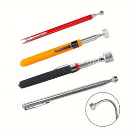Telescoping Magnet Pickup Tool Set 4 Pack Extendable Telescopic Design with Versatile Magnetic Strength for Conveniently Picking Up Small Pieces - by KEMIMILL (2LB+8LB+15LB+Flexible 8LB)