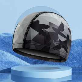 Elastic Swimming Caps for Adults, Pack of 2, Comfortable Fabric Bath Hat, Soft Unisex Swimming Cap, Elastic Swimming Caps, Lightweight Swimming Cap for Men and Women, Long Short Hair