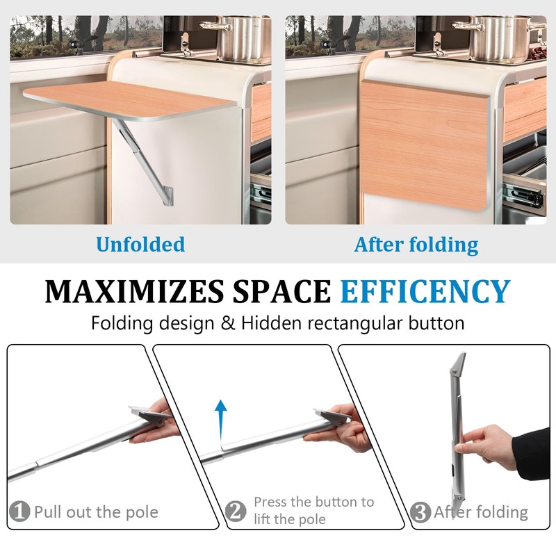 Aluminium Alloy Telescopic Foldable Support Bracket, Automatic Locking Folding Hidden