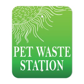 Dispense-Art™ Collection Rolling Hills - Green - Custom UV Printed Design on Rust-Proof Aluminum Starter Dog Waste Station/roll Bag System - Includes 400 Dog Waste Bags & 10x12 Sign