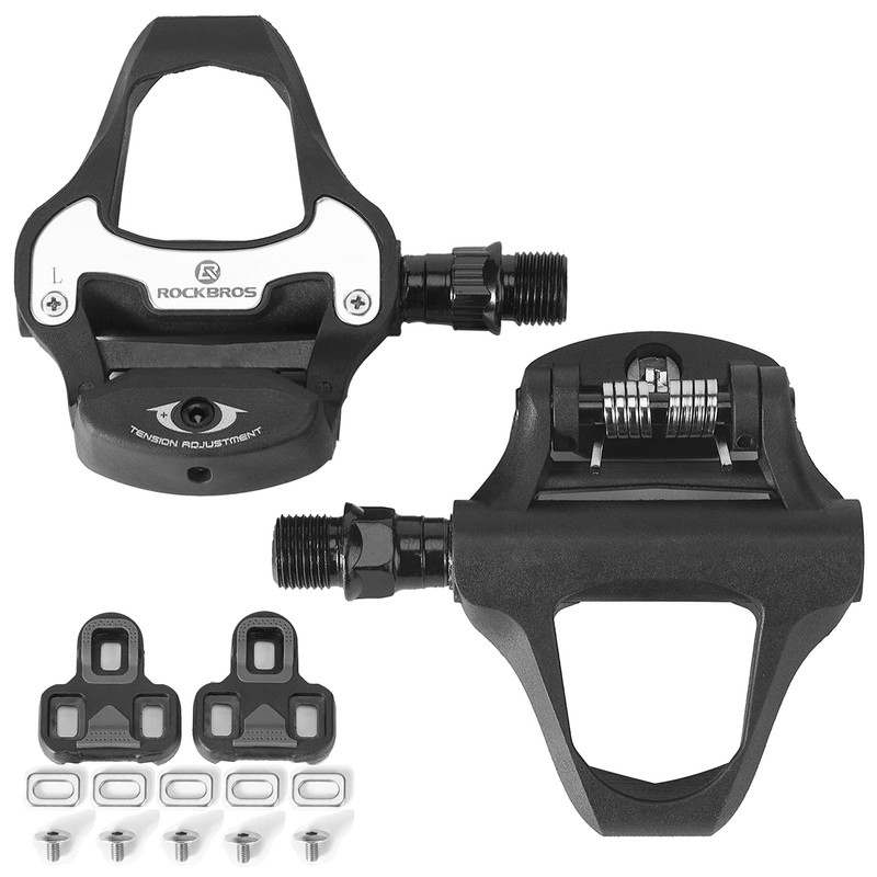 ROCKBROS Bike Pedals Road Bicycle Pedals Cleats Set Clipless Pedals