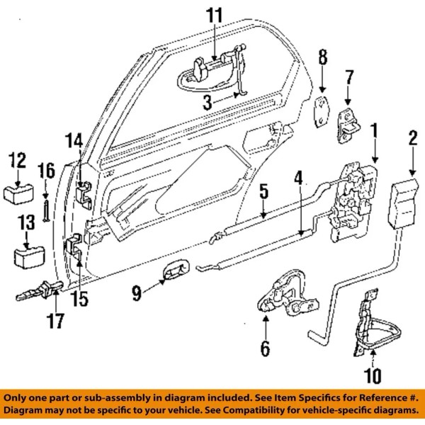 CHRYSLER OEM 93-94 Concorde Rear Door Lock Hardware-Check Arm 4897830AA