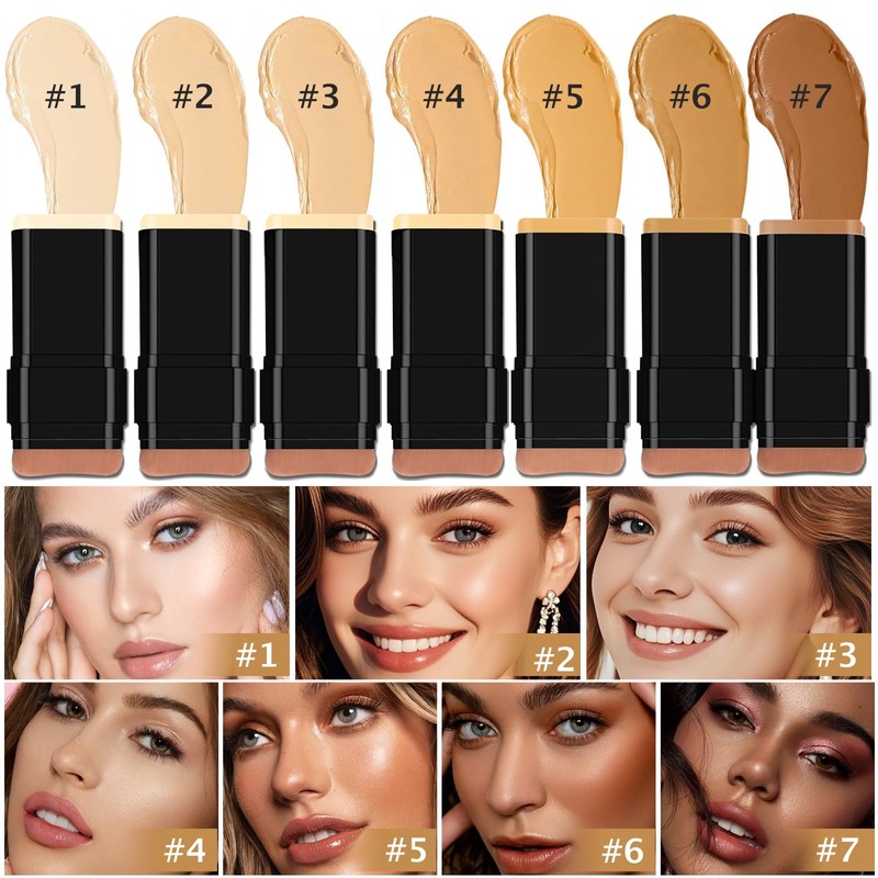 ZAIDOC Concealer Foundation Stick, 2-in-1 Long-Lasting Foundation and Concealer with