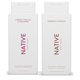 Energizing Essentials 1852 Bundle | Native Body Wash 2-Pack: Cherry & Vanilla Macaron + Coconut & Vanilla (18 fl oz each)