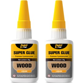 Wood Super Glue Liquid, Clear Instant Cyanoacrylate Adhesive for Wood Crafts Repair Woodworking, All Purpose CA Glue for Shoe Ceramic Plastic Leather Glass Model Metal Pottery Aquarium Porcelain Stone