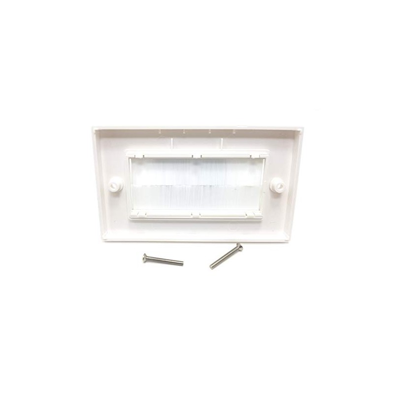 MainCore UK Standard Faceplate Gang White Brush for Cables Exit/Wall