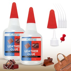 Adhesive Guru Leather Glue (2x0.7 oz) Super Glue for Purses, Sofas and Furniture Repair Ideal for DIY, Upholstery and Leathercraft. Waterproof, Compitable with Aerosol Accelerator - 2 Pack
