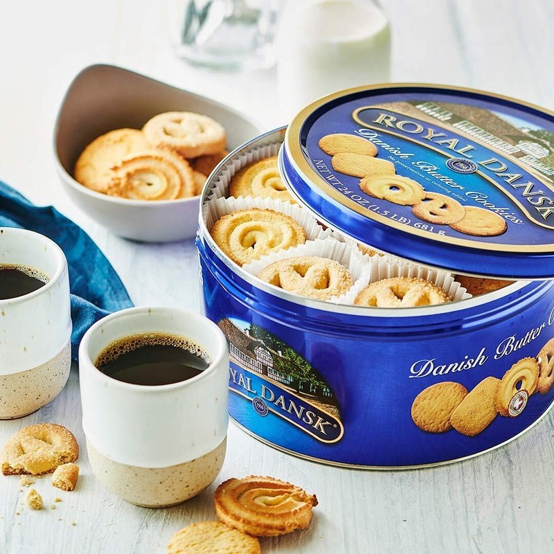Royal Dansk Danish Butter Cookies Assorted Shapes 24 Ounce Blue