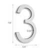8 Inch House Numbers For Outside Modern, Street Metal Silver