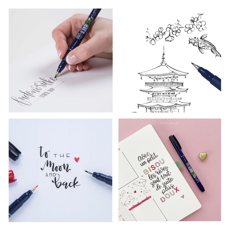 Tombow WS-BHS-2P Fudenosuke Hard and Soft Tip Brush Pen -