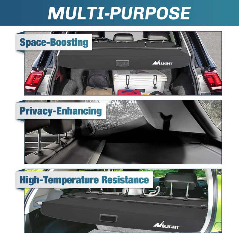 Nilight Cargo Cover Fit for VW Volkswagen Tiguan 2018 2019