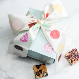 Brownie Points Baby Brownies, 8-Individually Wrapped, Fine and Fresh Ingredients, Perfect for Him, Her, Friends or Family. (Gift box and Bow with 8 Brownies - BP_BABY8) Fudge Chocolate Brownies, Baked from Scratch, Gourmet Sweet Desserts