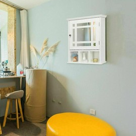 DUNBE Bathroom Cabinet Mirror Door Storage Wall Mounted Organizer Adjustable 3 Shelves, SDSAFG665