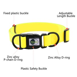 Waterproof Dog Collar for Large Dogs, PVC Dog Collar, Strong and Durable, Easy to Clean Odorless Dog Collar for Small Dogs (Yellow, S)