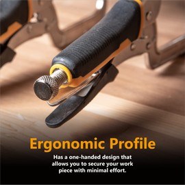 POWERTEC 2 Way Pocket Hole Clamp, Quick Release 12” Right Angle Clamp for Pocket Hole Joinery, Vise Grip Clamps w/Ergonomic Grip & Swivel Pad, Clamps for Woodworking, DIY, Drawer Making-2PCs (71745V)