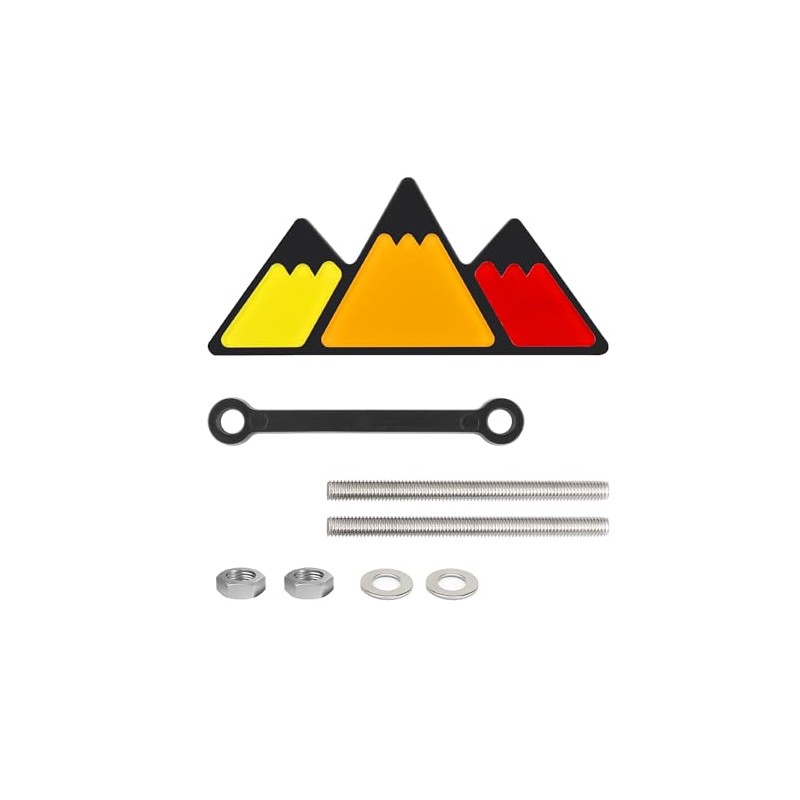 Tri-Color Car Emblem for Mesh Gille,Waterproof Car Emblems and Badges