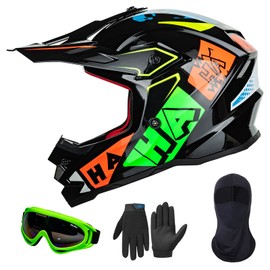 ILM Youth ATV Helmet Kids Dirt Bike Motocross BMX Off Road Motorbike Go Kart Casco DOT ECE Model Z705 (Hip-hop, L)