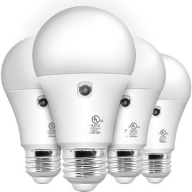Dusk to Dawn Light Bulb- 4 Pack, A19 LED Sensor Light Bulbs; UL Listed, Automatic On/Off, 800 Lumen, 10W(60 Watt Equivalent), E26 Base, Indoor/Outdoor Lighting Bulb (5000K Daylight) - Colour: 5000k Daylight, Size: 4 Count (Pack of 2)