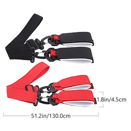 iplusmile 2 Pcs Ski Strap Snowboard Strap Skateboard Tie Down Strap Ski Shoulder Adjustable Length Ski Pole Shoulder Belt for Skis Ski Shoulder Ski Equipment Black + Red