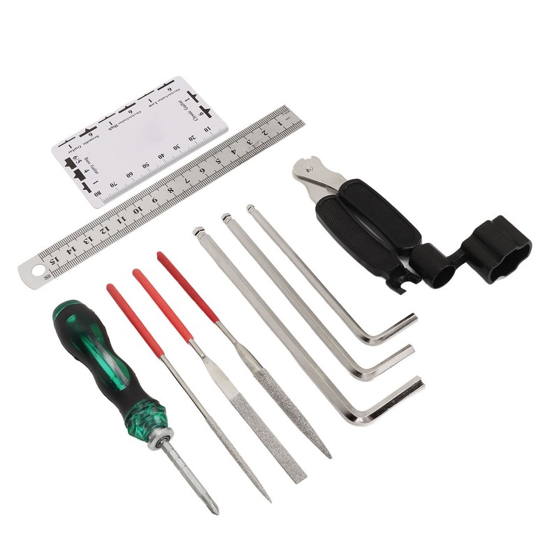 Guitar Maintenance Tool Kit Hex Wrench File Screwdriver Ruler String