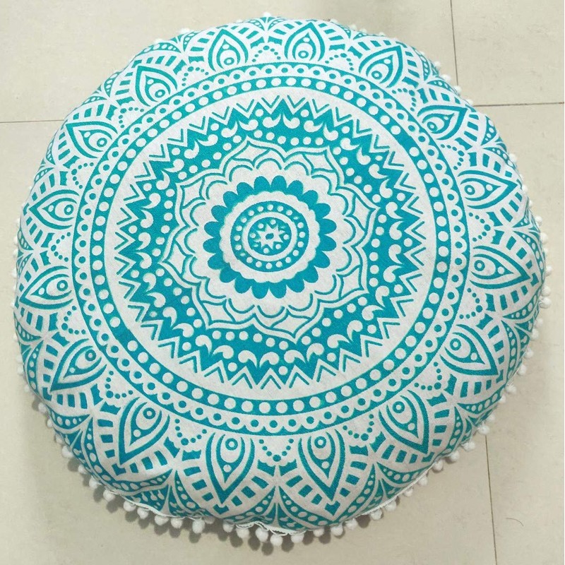 INDIAN CRAFT CASTLE 24" Green Ombre Mandala Barmeri Large Floor