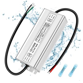 LED Driver 100W 12V Power Supply, Waterproof IP67 100V-260V AC to 12V DC Transformer Adapter, Low Voltage Output for LED Light, Computer Project, and Other 12V DC led Lights