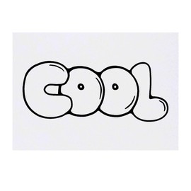 'Cool' Temporary Tattoo - Water Resistant, Skin-Safe, Non-Toxic Transfer (TO00082559)