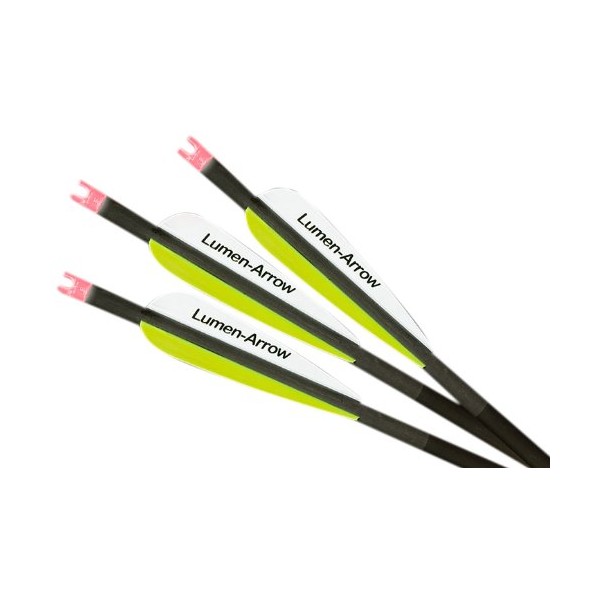 Lumenok Lumen-Arrow 20-Inch Carbon Bolts with Capture Nocks (3-Pack), Red