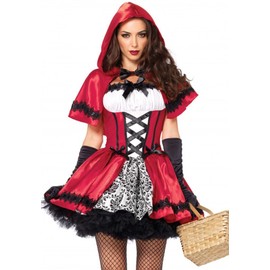 LEG AVENUE Rebellious Red Riding Hood Women's Costume Gothic Red Riding Hood, Size: M