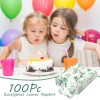 100 Pcs Eucalyptus Napkins 3 Ply Disposable Eucalyptus Leaf Paper