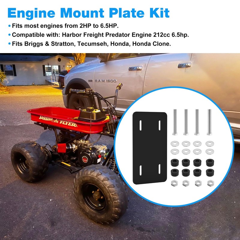 212Cc Engine Mount Plate Kit for Harbor Freight Predator Engine