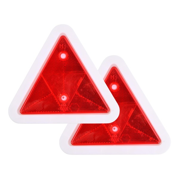 2 PCS Triangle Reflectors, 18 cm Red Warning Triangle, 70