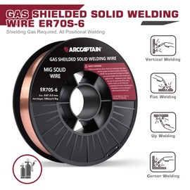 ARCCAPTAIN Mig Welding Wire, 0.030 10Lb Mig Wire ER70S-6 10Lbs Gas Solid Carbon Steel Low Splatter Mig Welding Wire Compatible With Lincoln Miller Forney Harbor Welder 0.08 4.5KG