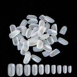 Kingsie Nail Tips, Set of 600, 10 Different Sizes, Oval, Short, Plain, False Nails, Gel Nails, Nail Supplies, Nail Art, DIY, Practice, Professional, Beginners, Beige