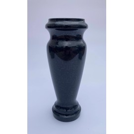 Turned Granite Vase Polished 4" x 10" Black