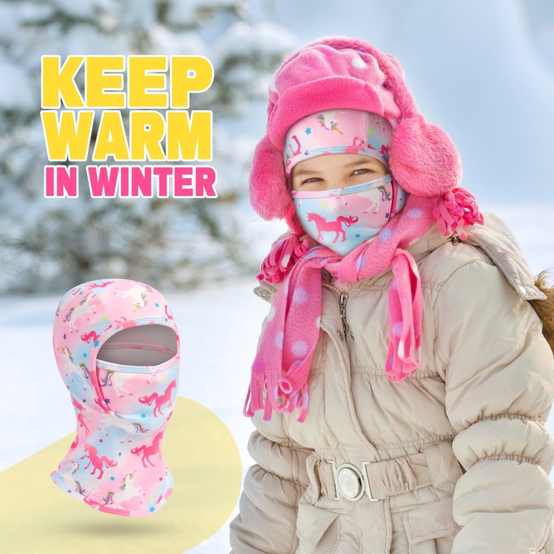 WAWSAM Space Children's Balaclava Face Mask for Boys, Unicorn H-THICKEN