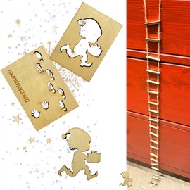 Qeioauek Gnome Footprints Stencil, Gnome Prank Rope Ladder, Gnome Construction Site, Gnome Accessories, Christmas, Christmas Decoration, Indoor Elf, for Floors, Window Decoration