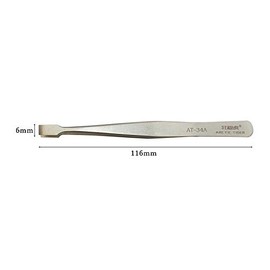 Precision Stainless Steel Stamp Tweezers Tongs with Flat Tip for Philately Stamps Collector Craft Hobby Hand Tools